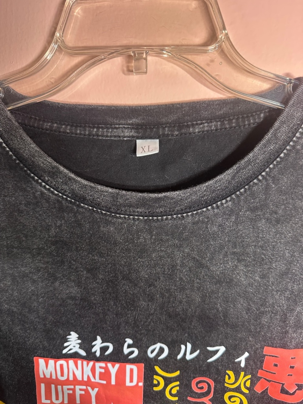 One Piece Monkey D. Luffy Dark Gray Washed Graphic Tee - Picture 4 of 4